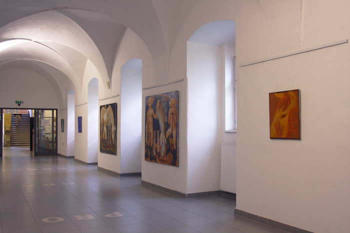 exhibition of a bachelor's thesis on the topic of oppression, exhibition in a military hospital, exhibition of horses in a military hospital in Brno