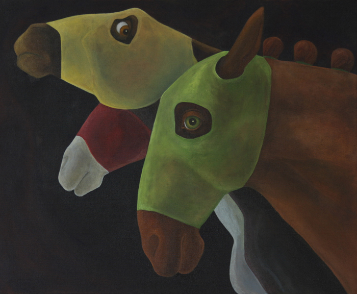 oil painting of a horse, lištica