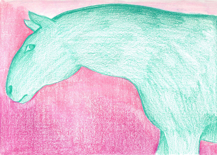 kresba koně, prismacolour, barevný kůň, Lištica