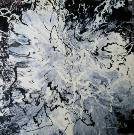 Kompozice č.4 / email, plátno / 40 x 40 cm / 2015