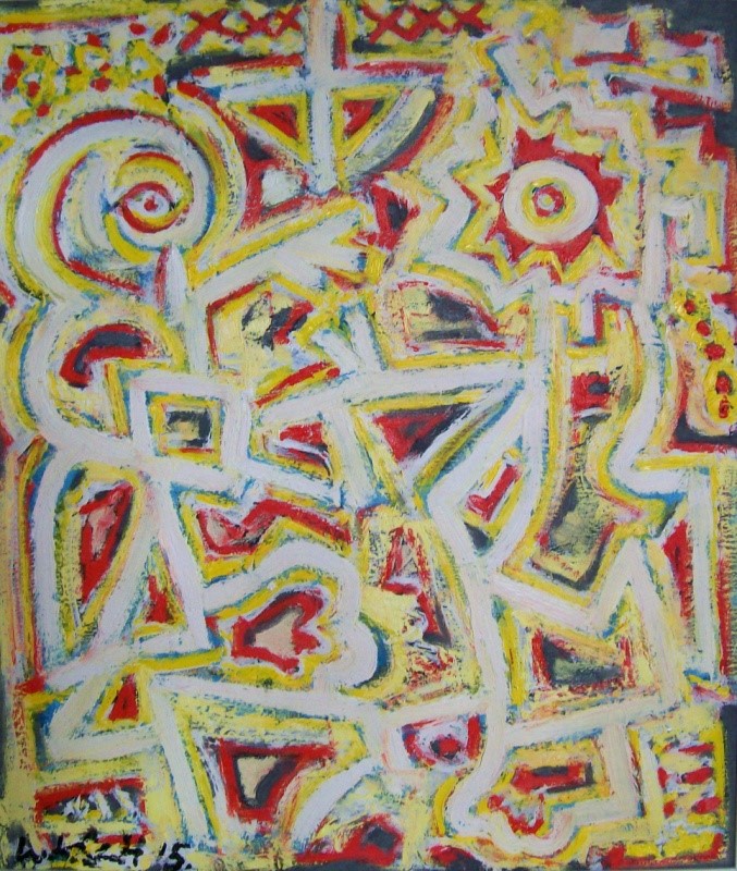 Ritual / kombinovaná technika, překližka / 60 x 70 cm / 2015