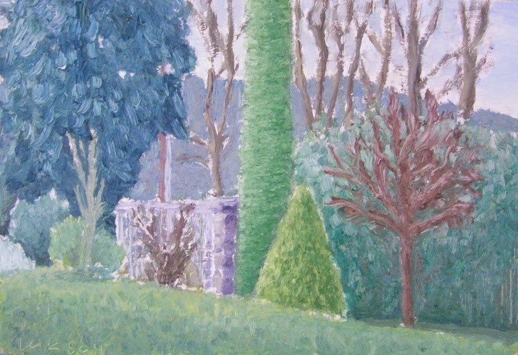 Pohled z ateliéru č.5 / olej, dřevotřísková deska / 34,5 x 23,5 cm / 2016