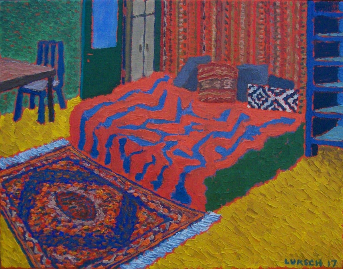 Obyvák č.1 (Pokoj) / olej na plátně / 45 x 35 cm / 2017