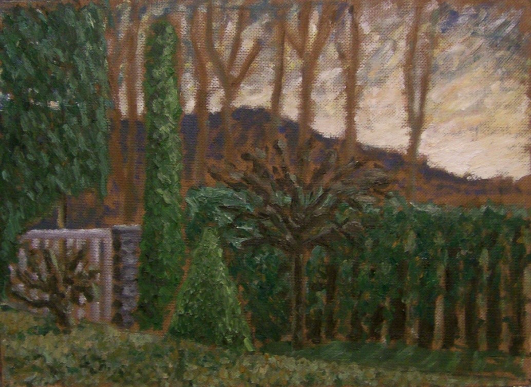Pohled z ateliéru č.11 / olej na desce / 49,2 x 36 cm / 2017