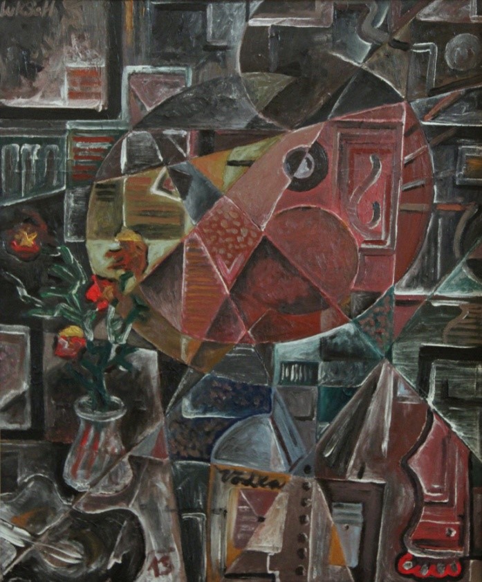Náměsíčný / olej, akryl, plátno / 50 x 60 cm / 2013