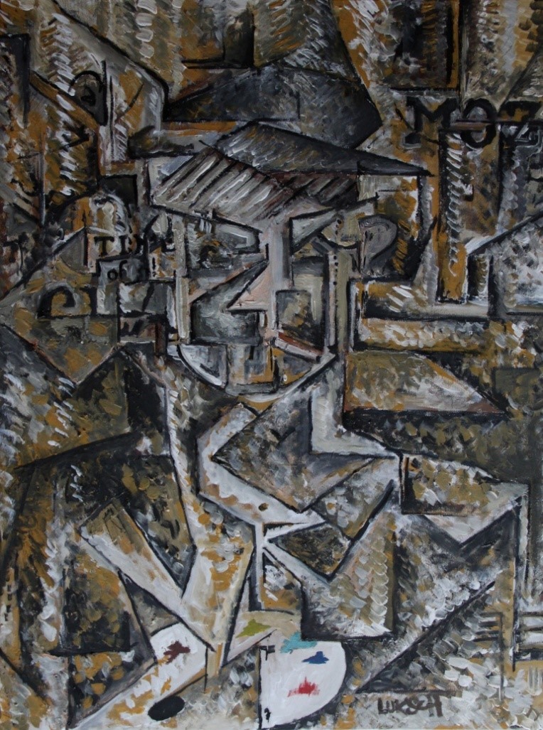 Autoportrét / olej, akryl, plátno / 60 x 80 cm / 2013