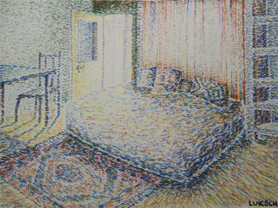 Obyvák č.1 (druhá verze) / pastelové tužky, papír / 27,4 x 20,6 cm / 2016-2017