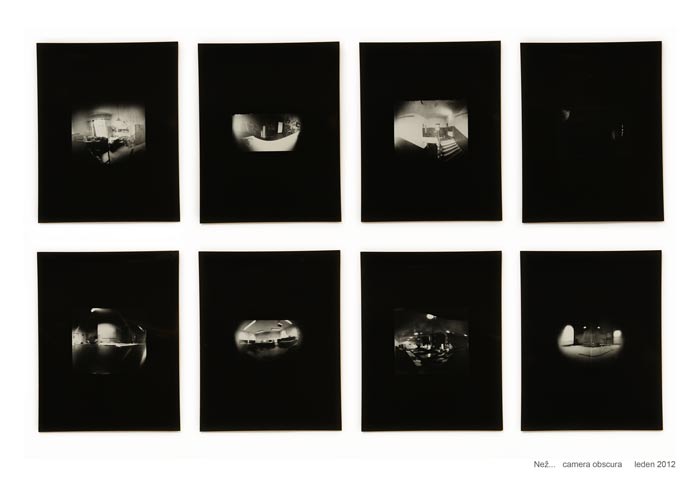 fotografické snímky zachycené camerou obscurou, záznam času a místa než se něco stane
